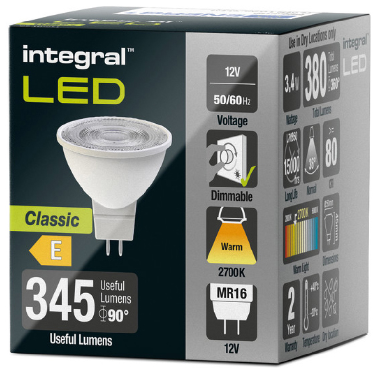 INTEGRAL LED MR16 3.4W 2700K | DIMMABLE