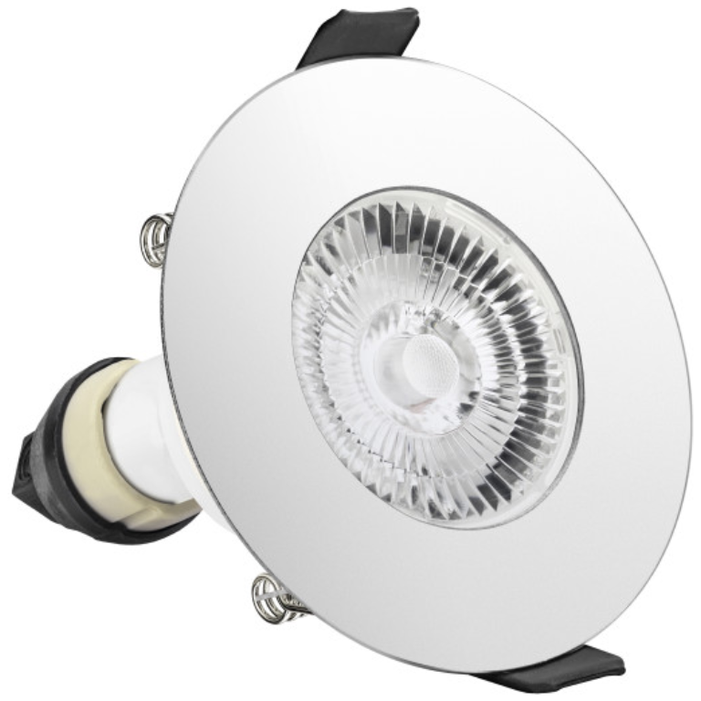 EVOFIRE FIRE RATED DOWNLIGHT IP65 POLISHED CHROME ROUND