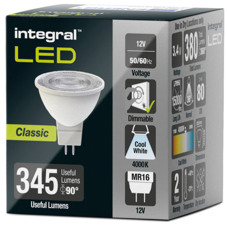 INTEGRAL LED MR16 3.4W 4000K |DIMMABLE