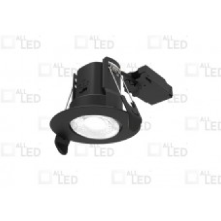  Atom Adjustable 5W IP65 CCT Selectable Dimmable LED Fire Rated Downlight Carbon Black Finish