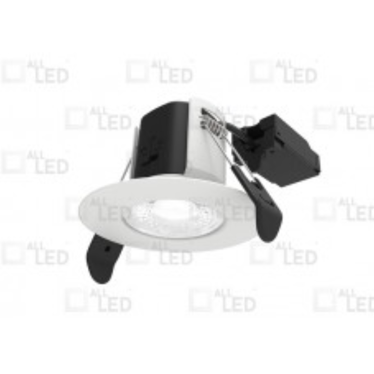 Atom Fixed 5W IP65 CCT Selectable Dimmable LED Fire Rated Downlight White Finish