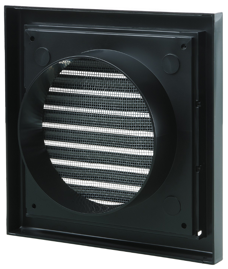 Black Plastic 5" 125mm Fixed Grille