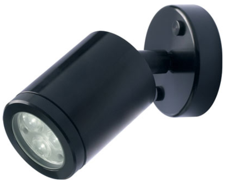 Collingwood 3W LED Wall Light Black with Warm White LED and 38 Degree Beam Angle