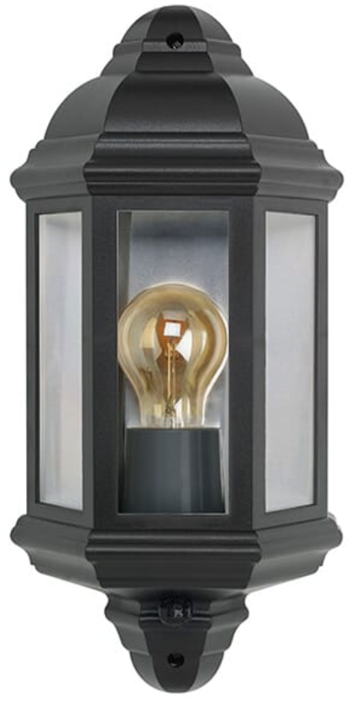 Vintage Half Lantern with PIR and ES lamp fitting