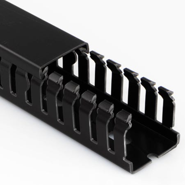 25x50mm Open Slot Cable Trunking Black