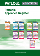 Kewtech PATLOG1 Portable Appliance Register (Pack 50) 