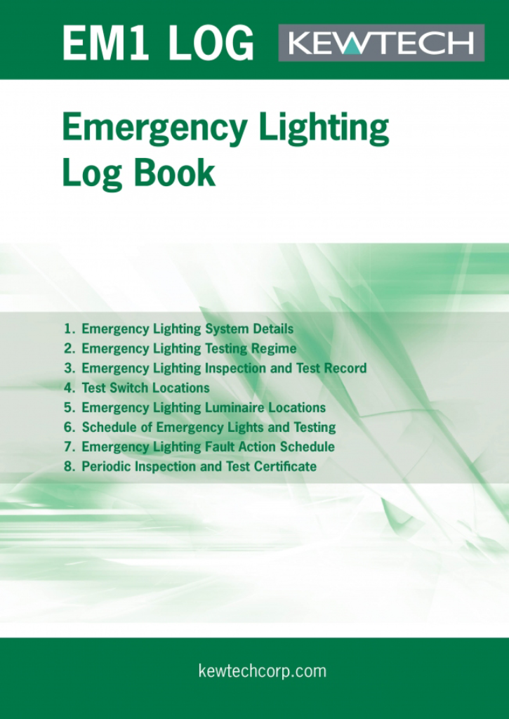 KEWTECH EMLOG Emer Lighting Log Book A4