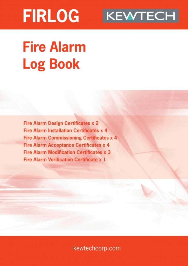 KEWTECH FIRLOG Fire Alarm Log Book A4