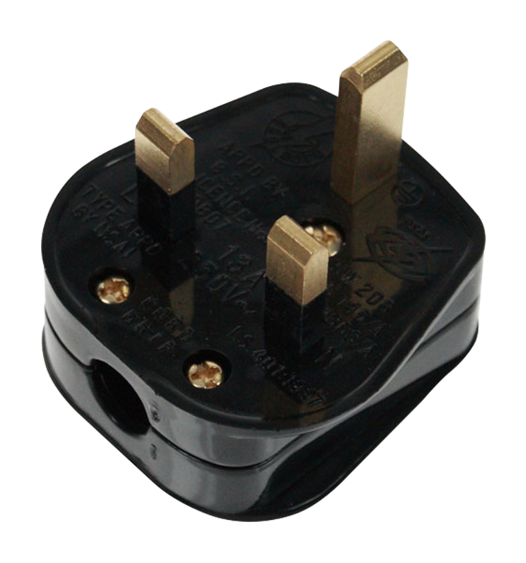 13A Black Resilient Plug Top With Bar Grip 