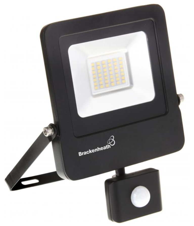 Brackenheath N6311 LED Floodlight & PIR 10W Black
