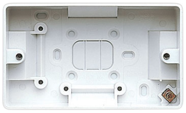 MK Logic Plus K2172WHI  White Moulded 2 Gang Surface Mounting Box 40mm 
