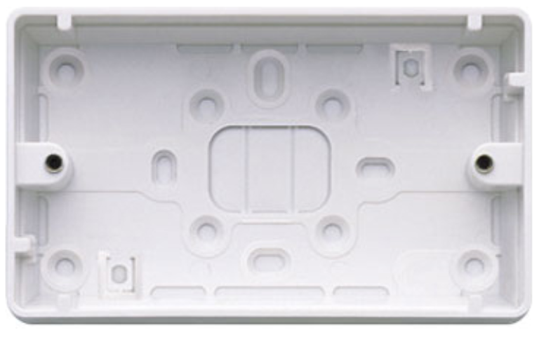 MK Logic Plus K2183WHI White PVC 2 Gang Surface Mounting Box c/w Round Corners 32mm 