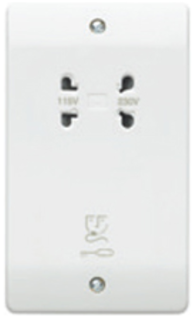 MK Logic Plus K701WHI White Dual Voltage Shaver Socket 115/230V 