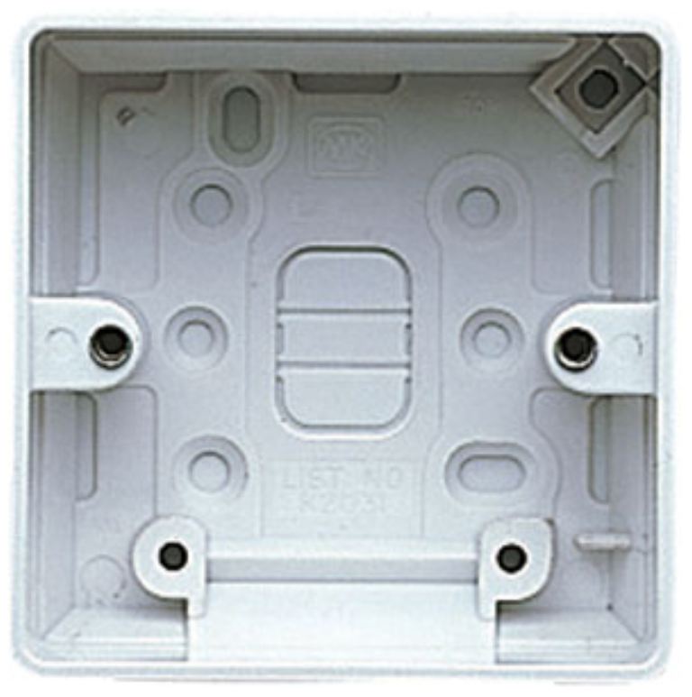 MK Logic Plus K2031WHI  White Moulded 1 Gang Surface Mounting Box 40mm 