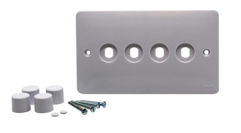 HAGER 4G DIMMER PLATE