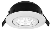 Greenbrook Vela Tilt Compact IP44 Dimmable LED Fire Rated Downlight - Polished Chrome - Warm White
