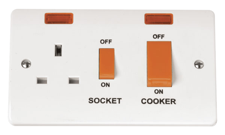 MODE 45A SWITCH WITH 13A DP SOCKET OUTLET W/ NEON