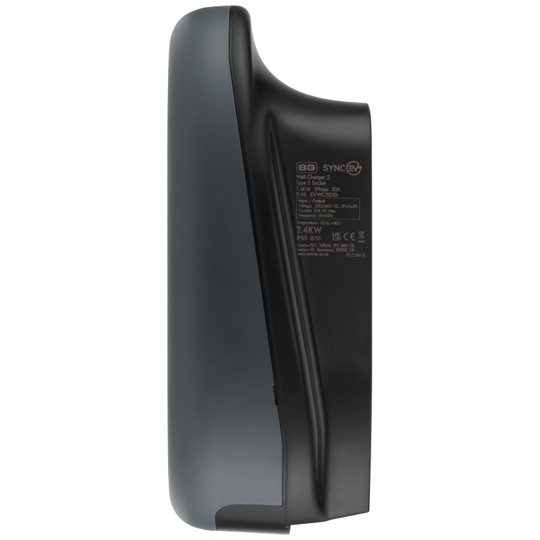 SYNCEV BG EVWC2S7G-01 MODE 3 SOCKETED 7.4KW WALL CHARGER WITH WIFI AND SMART! FUNCTIONALITY