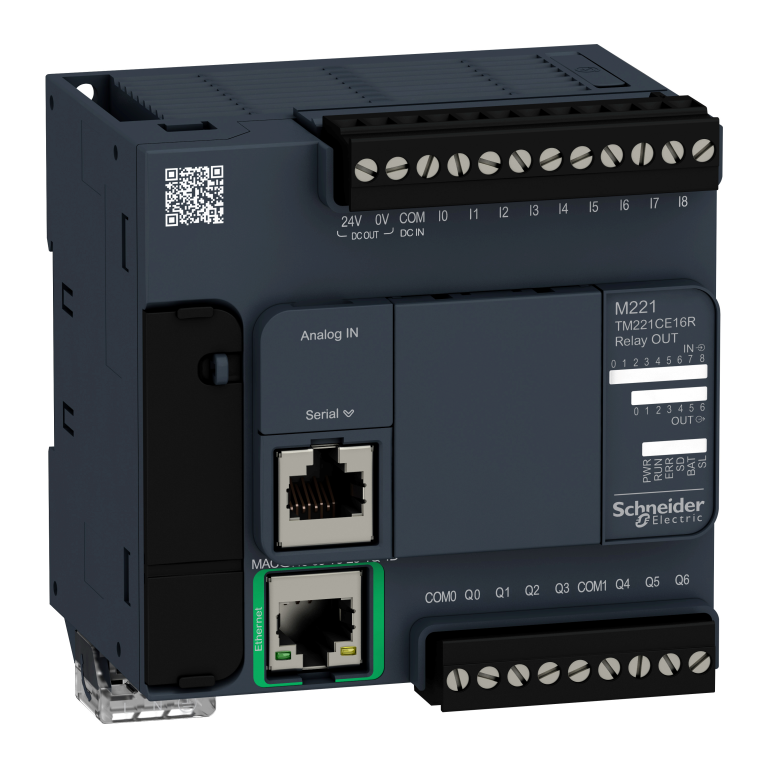 PLC M221 240V AC, 16 Logic I/O, 7 Relay Output With Ethernet Port