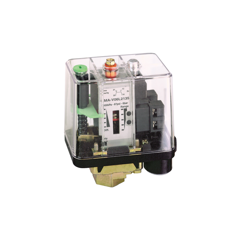 Transparent Pressure Switch 2 Point 1 to 6 Bar +70°C