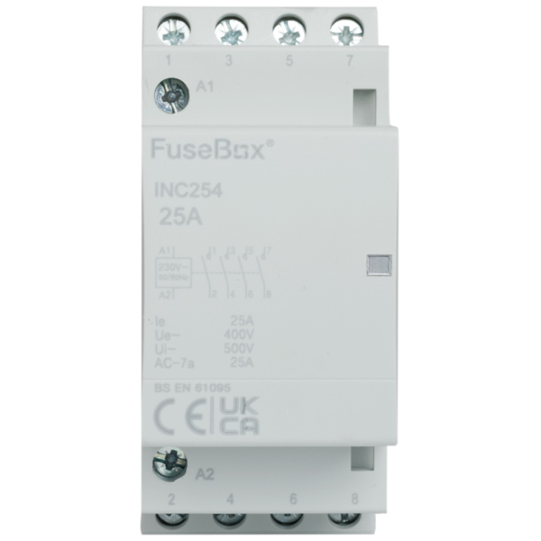 FuseBox INC254 25A 4P 230V Normally Open Contactor