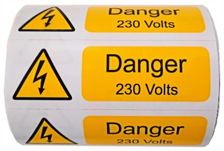 Ind Signs IS20100R Danger 230V Label Pack of 250