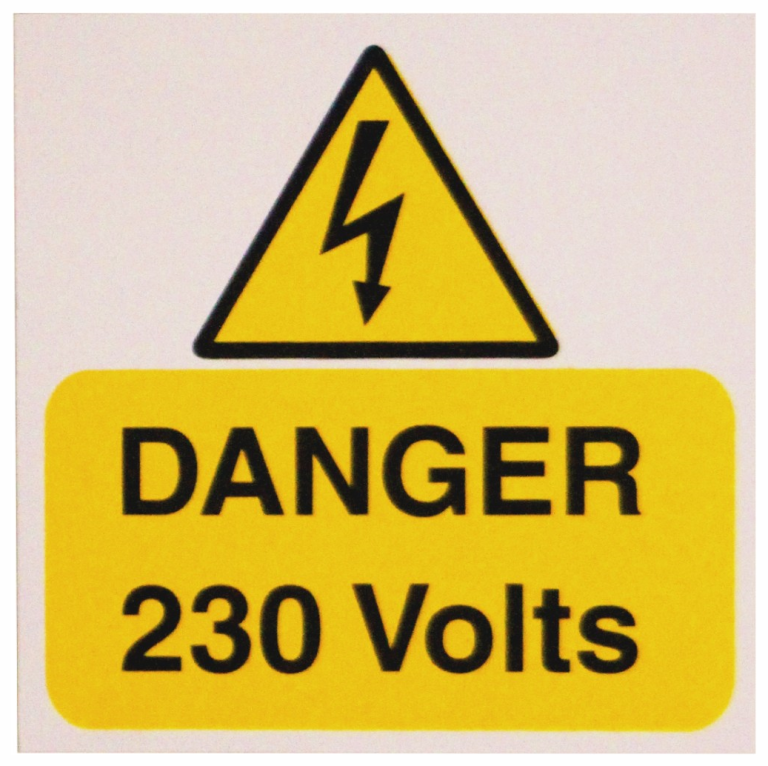 Ind Signs IS1705RP Danger 230V Label Pack of 5