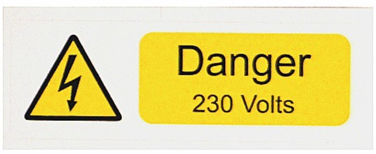 Ind Signs IS2110SA Danger 230V Label Pack of 10