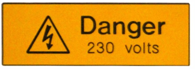 Ind Signs IS1105EN Danger 230V Label Pack of 5