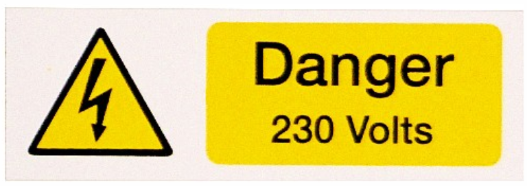 Ind Signs IS1805RP Danger 230V Label Pack of 5