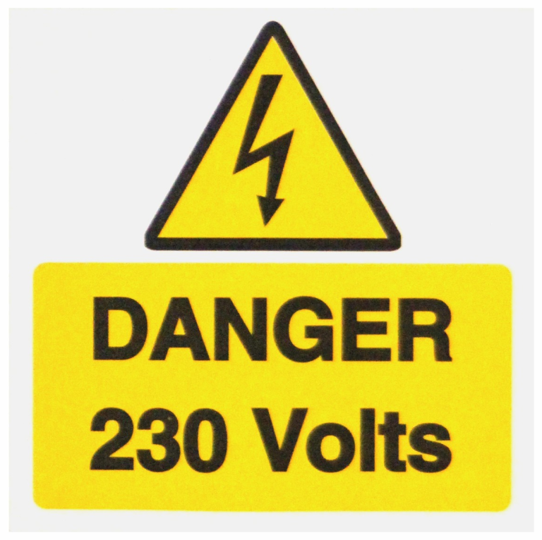 Ind Signs IS1910SA Danger 230V Label Pack of 10