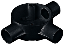 Marshall Tufflex Black PVC Tee Box (3 Way) 20mm