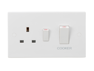 MLA SN8333W 2G 45A DP SWITCH WITH SOCKET OUTLET WHITE | SQUARE