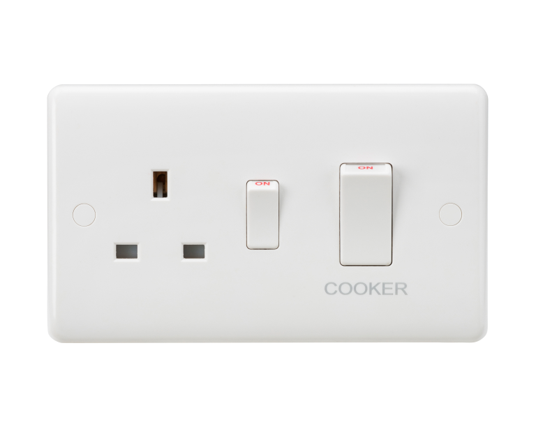 MLA CU8333W 2G 45A DP SWITCH WITH SOCKET OUTLET WHITE | ROUND