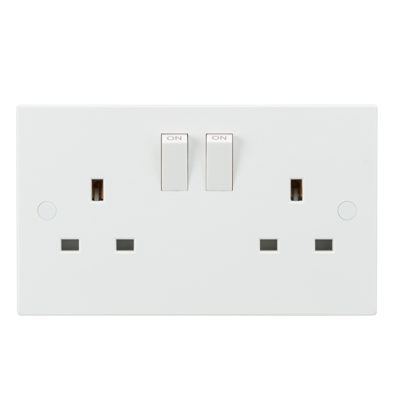MLA SN9000S 2G DP SWITCHED SOCKET OUTLET WHITE | SQUARE